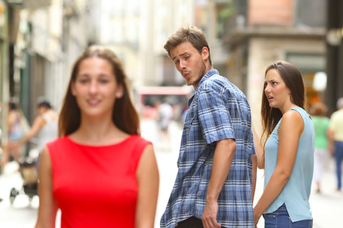 Distracted Boyfriend meme about Yellowbird Foods