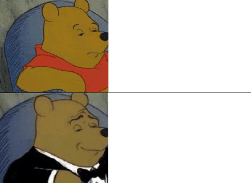 Tuxedo Winnie The Pooh meme about Yellowbird Foods